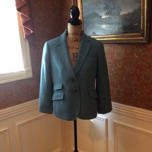 Talbots Heathered Teal Shetland Blazer